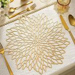 placemats dorés floral ajouré moderne respectueux environnement opaques variété tailles