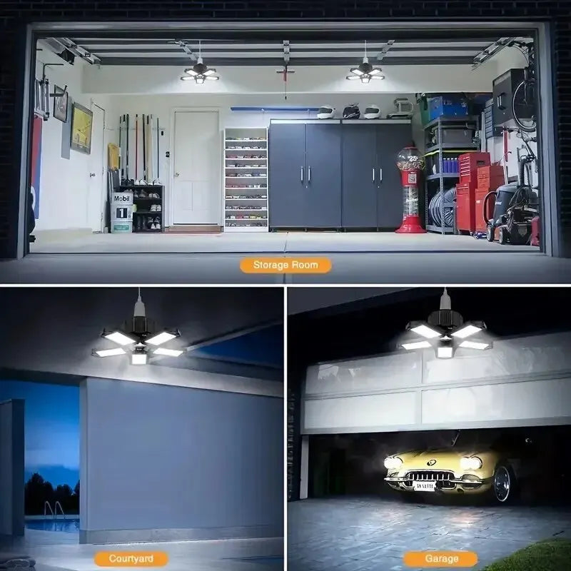 lampe pliable led noir blanche plissée mat moderne éclairage garage salon expandable e26