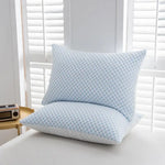 oreiller mémoire forme rafraîchissant bleu blanc motif géométrique moderne polyester cotonversible catégories