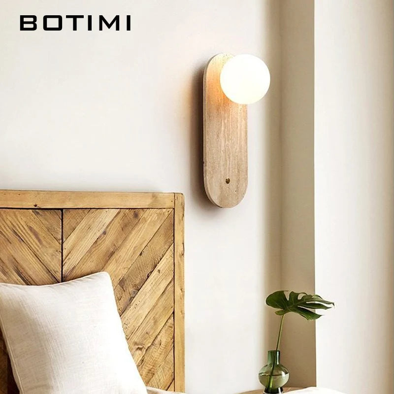 lampe murale moderne bois naturel texture grunge éclairage chambre entrée fixée mur