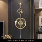 horloge murale moderne or cerf floral chiffres arabes étude salon
