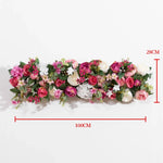 guirlande florale artificielle fleurs roses feuilles vertes décoration intérieure classique 100x28cm anniversaire mariage