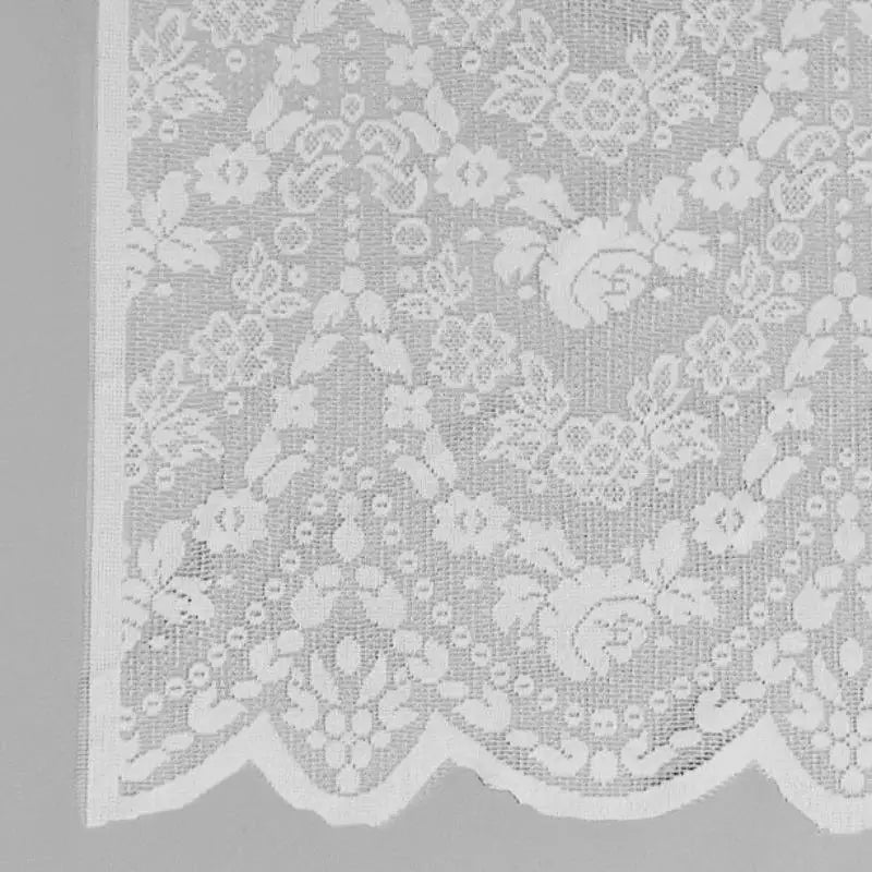 rideau blanc dentelle classique translucide ondulé 153x46cm cuisine décoration maison fenêtre