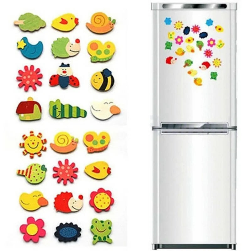 aimants réfrigérateur dessin animé animaux floraux multicolores enfantins mignons jouets décoration maison