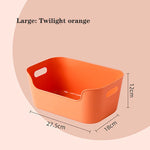 boîtes rangement orange bleu vert poignées intégrées multifonctionnelles modernes pratiques