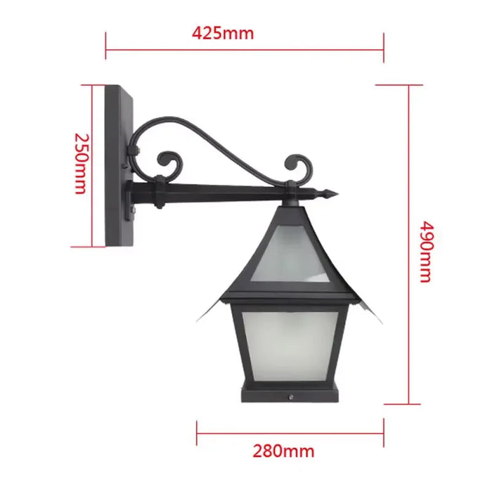 lampe murale noire classique vintage finition métallique texture lisse ip65 e27 fixations visées
