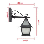 lampe murale noire classique vintage finition métallique texture lisse ip65 e27 fixations visées