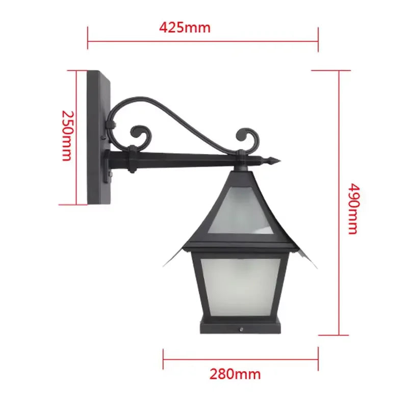 lampe murale noire classique vintage finition métallique texture lisse ip65 e27 fixations visées
