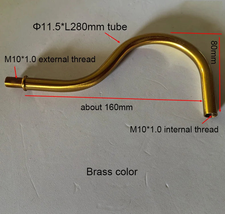 tube flexible or noir embout fileté m10 base circulaire lampe e27 moderne vis fixation