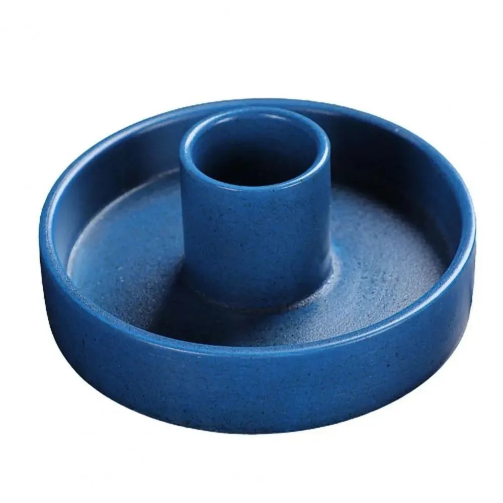 support bougie moderne blanc bleu jaune orange piqueté facile nettoyer décoration maison salon