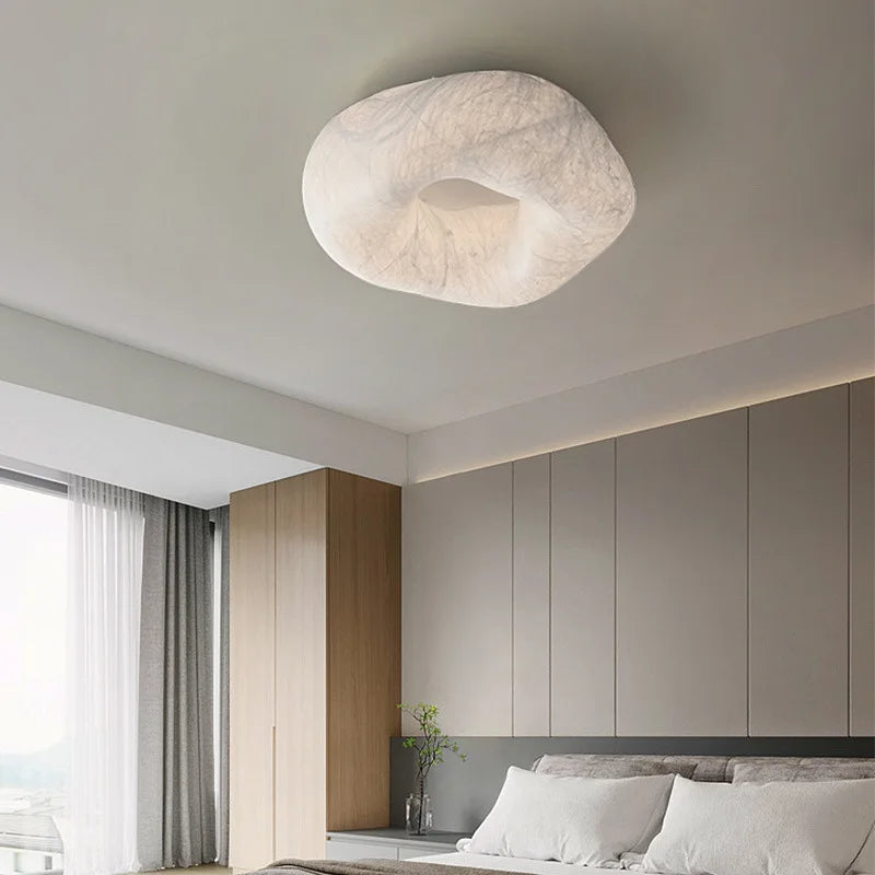 lampe moderne marbrée blanc beige éclairage quotidien variateur télécommande monté surface cuisine