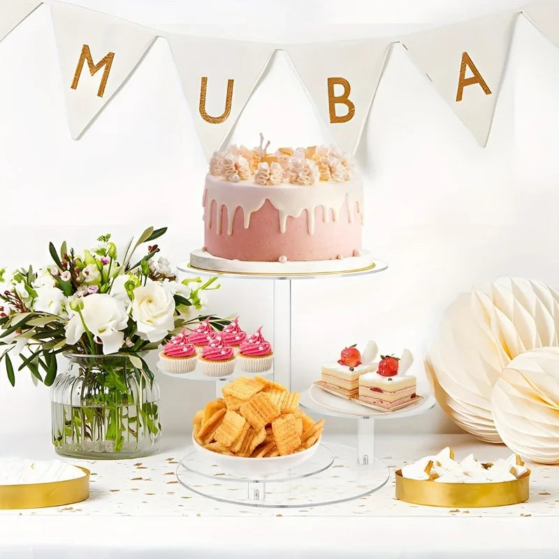 support gâteaux transparent moderne plateaux cupcakes tartes desserts anniversaire fête mariage