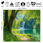 toile d'art paysage naturel cascade forêt vert printemps anniversaire mariage décoration événement opaque réaliste