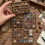 boîtes compartiments bois naturel vintage bijoux objets décoratifs multiple rangement original