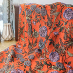 tissu polyester opaque orange floral oiseaux largeur 140cm respectueux environnement Jacquard coudre bricolage femmes