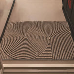 tapis d'entrée moderne rayures vert foncé marron gris antidérapant resistant taches