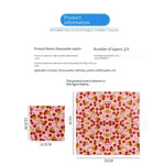serviettes jetables rose clair cerises feuilles vertes fond rose moderne opaques pack 20PCS