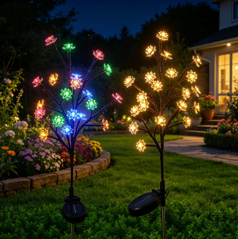 lumières solaires fleuries modernes décoratives extérieures multicolores autoinstallables led ip44 pvcRGBOptiques