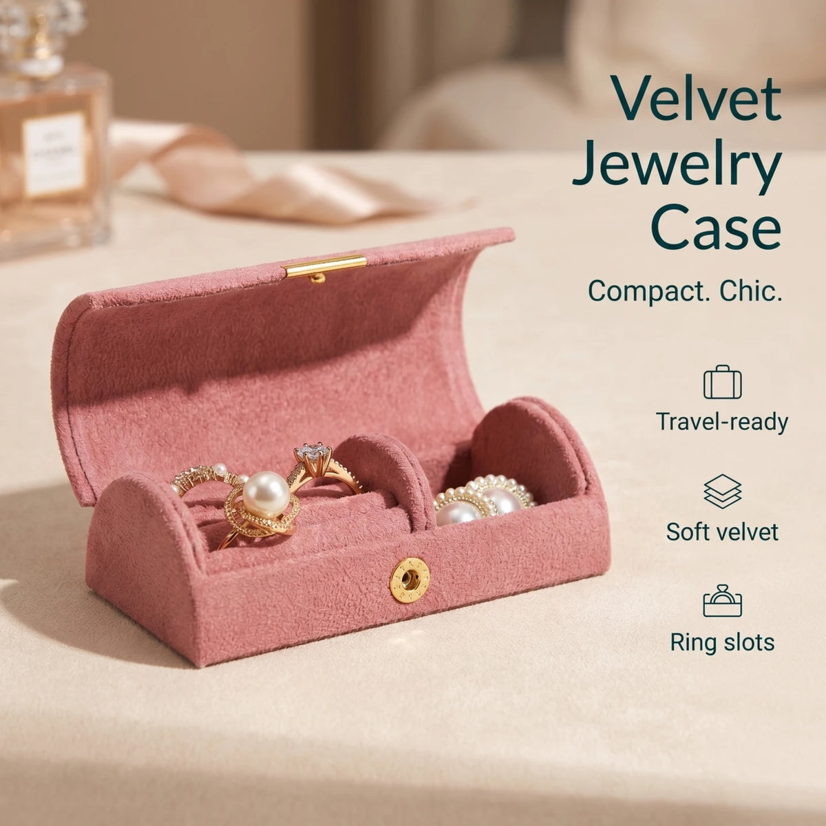 boîte bijoux velours rose gris vert violet marron élégante bague boucles d'oreilles présentoir opacité