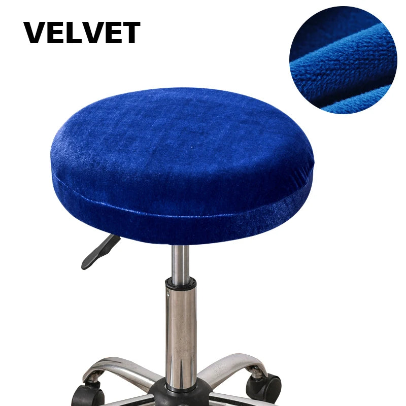 coussin tabouret velours bleu marine marron moderne élastique chair cover universel