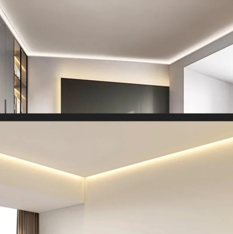 profils lumineux blancs modernes clips aluminium éclairage intérieur led barre surface montée