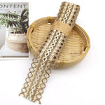 ruban jute beige motif géométrique rustique double face emballage cadeau decoration maison