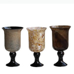 vase table couleur marron beige noir texture marbrée motifs floraux classique élégant base solide