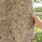 rideaux polyester floral classique opaques anneaux métalliques beiges motifs chambre moderne