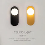 lampe moderne fer noir jaune éclairage quotidien minimaliste fixée mur flux lumineux 249 2000