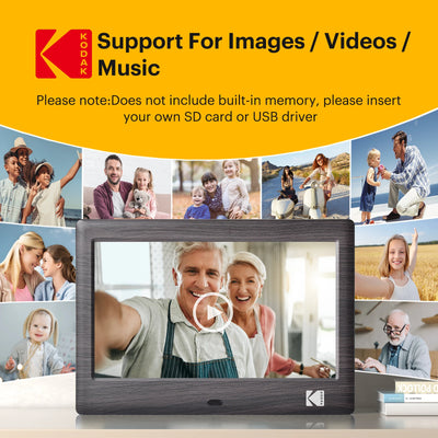 Cadre photo numérique 7 pouces écran HD avec télécommande