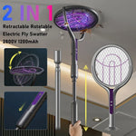 raquette électrique anti moustiques gris violet surface rotative moderne rechargeable fly swatter zapper