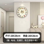 horloge murale moderne animaux mignons décoration salon beige aiguille acrylique unique