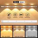 éclairage led sous cuisine veilleuse rechargeable blanc chaud moderne clips câbles mouvement sensoriel 20cm
