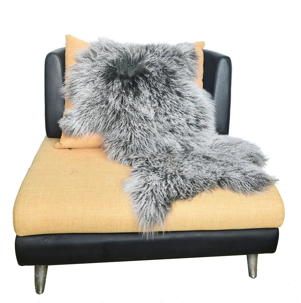 coussin fourrure gris vert rouge violet marron naturel hiver maison laine solide dry frost