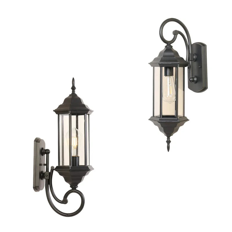 lampe murale classique transparente noir éclairage extérieur ip65