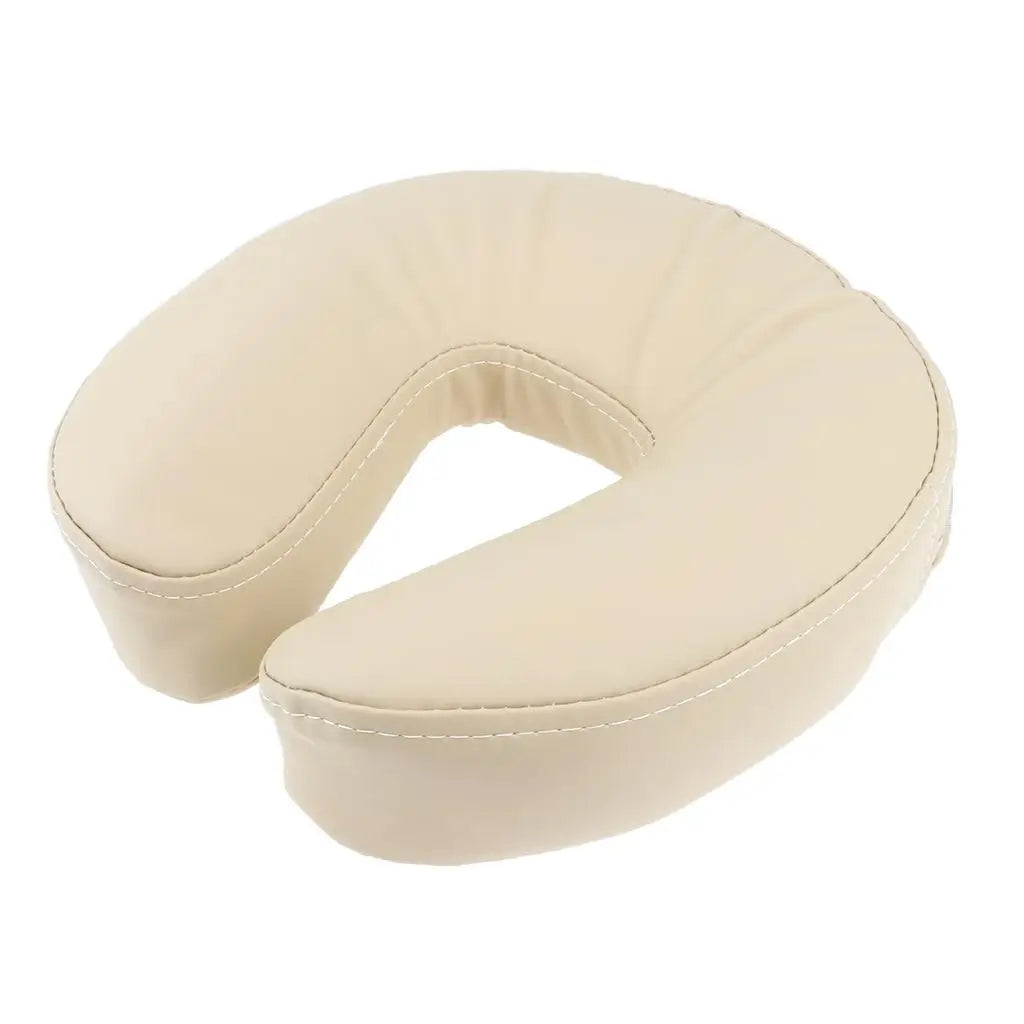 coussin tête visage bas massage table lit salon support nuque beige simili cuir ergonomique