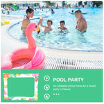 cadre photo gonflable fleurs tropicales hawaii party selfie frame moderne récréatif blanc vert rose
