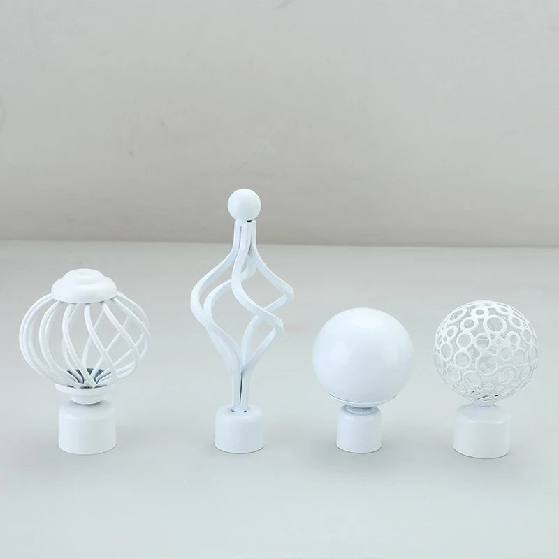 boules rideau blanc noir clips decoration moderne maison accessoires tringle rideaux