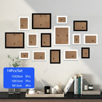 cadres photo bois modernes blancs noirs verre transparent clips inclusion minimaliste mur
