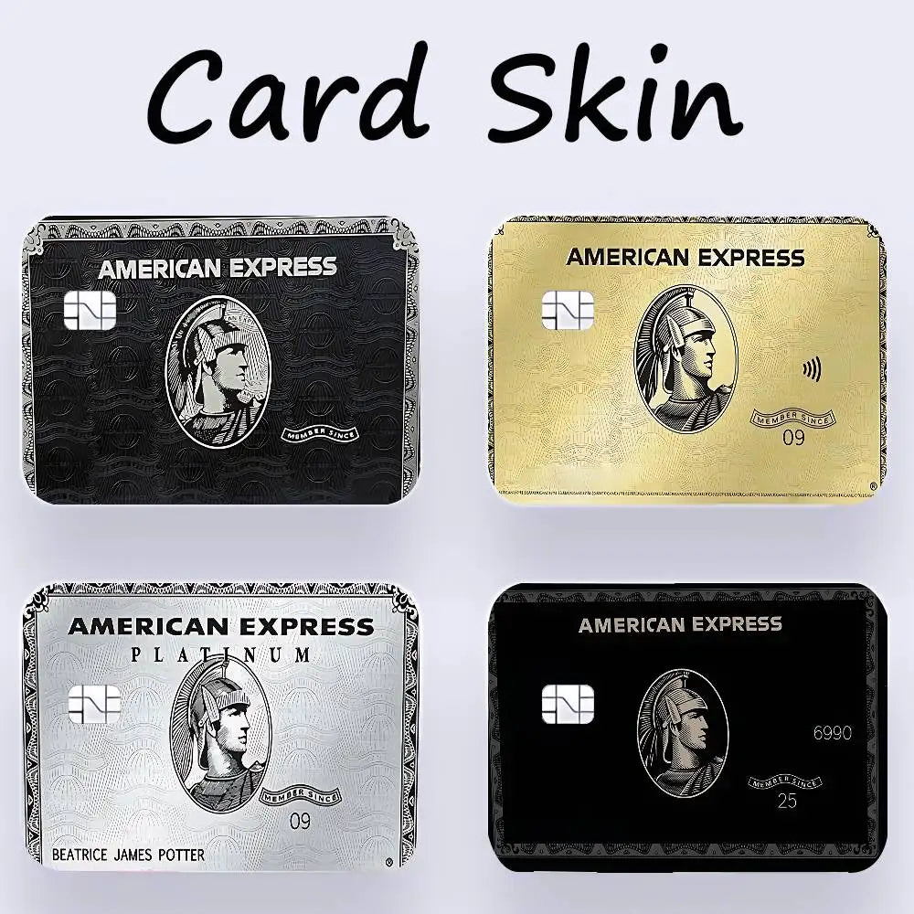 autocollants protection cartes credit debit noir or argent figures historiques motifs geometriques classiques adhésifs