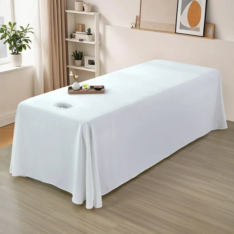 drap massage uni moderne vert pastel gris blanc bleu clair beige polyester adultes