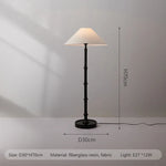 lampe sol moderne bambou noir rayures verticales abatjour tissu 11w led 90260v