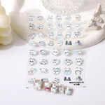 sticker adhésif chat mignon transparent kawaii dessin animé blanc gris rose