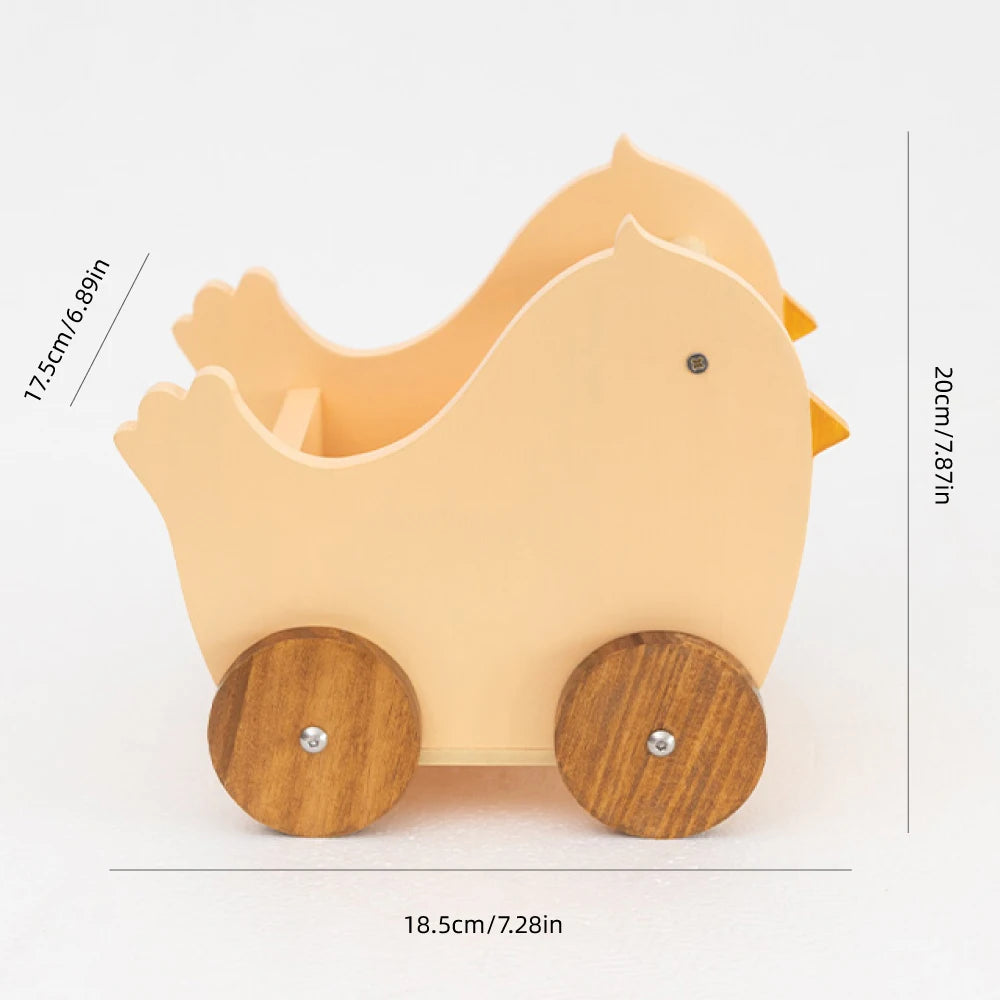 chariot bois rangement blanc minimaliste moderne animaux décoratif enfants chambre objetos almacenamiento