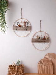 décoration murale bois fleurs séchées bohème naturelle suspension salon chambre