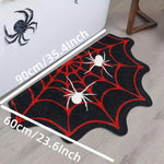 tapis noir blanc toile d'araignée halloween polyester antidérapant absorbant intérieur extérieur