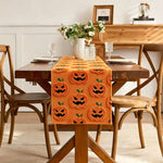 tableau halloween citrouilles fantômes orange blanc rose polyester restaurant fêtes salon automne