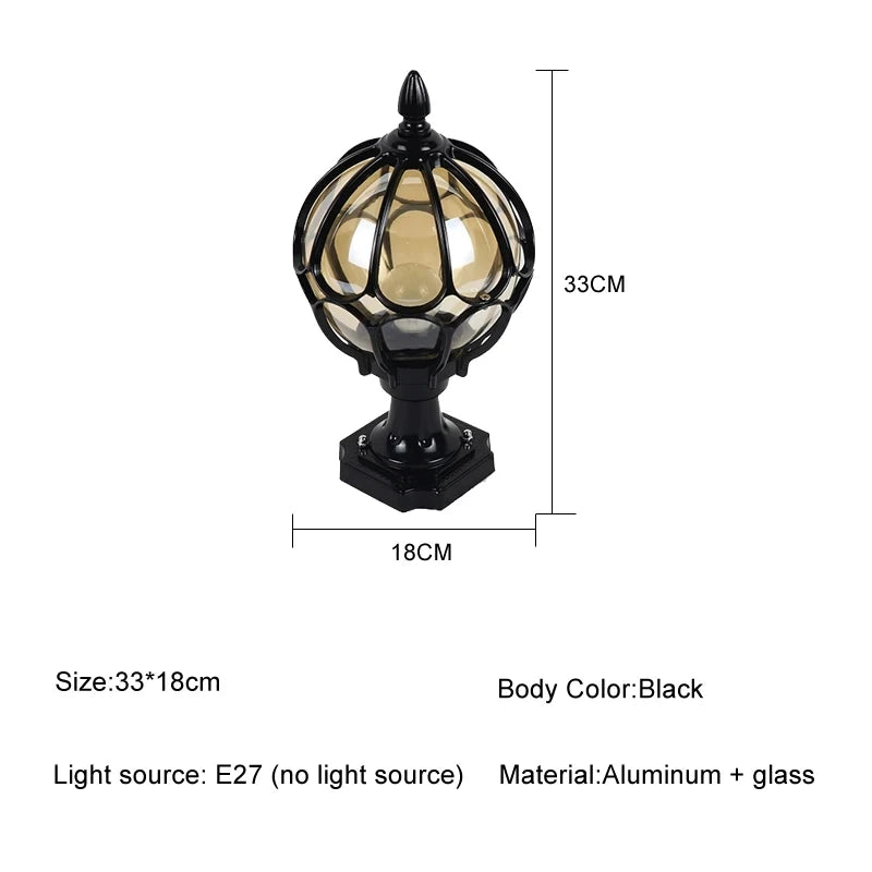 lampe sol vintage or noir verre transparent aluminium éclairage quotidien led ampoule e27extérieur rétro