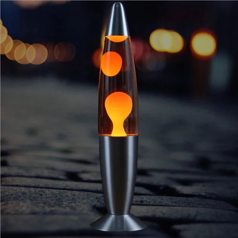 lampe lave verte jaune bleu rouge gouttes lave liquide base solide veilleuse led chambre