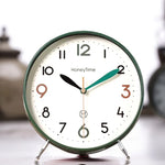 horloge table aiguille classique bleu vert rouge pieds métalliques salon six pouces eight inches